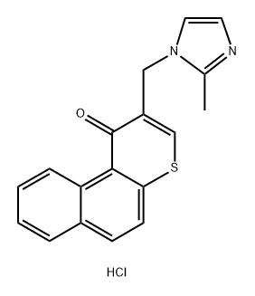 1H-Naphtho[2,1-b]thiopyran-1-one, 2-[(2-methyl-1H-imidazol-1-yl)methyl]-, hydrochloride (1:1) Struktur