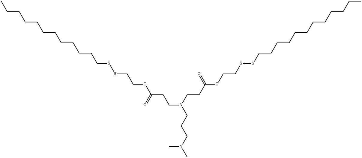 β-Alanine, N-[3-(dimethylamino)propyl]-N-[3-[2-(dodecyldithio)ethoxy]-3-oxopropyl]-, 2-(dodecyldithio)ethyl ester Struktur