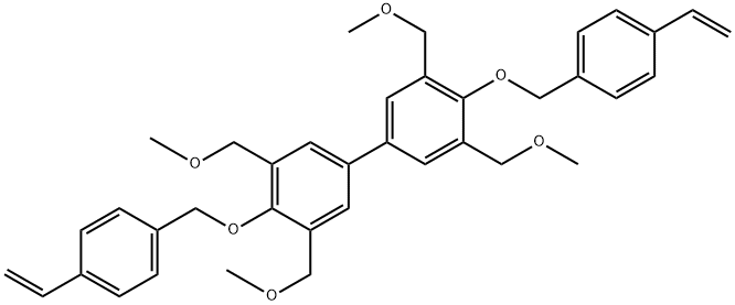 4,4′-bis[(4-ethenylphenyl)methoxy]-3,3′,5,5′-tetrakis(methoxymethyl) -1,1′-Biphenyl Struktur