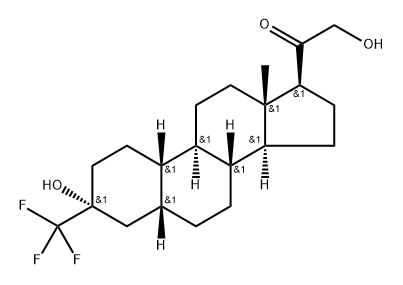 19-Norpregnan-20-one, 3,21-dihydroxy-3-(trifluoromethyl)-, (3α,5β)- Struktur