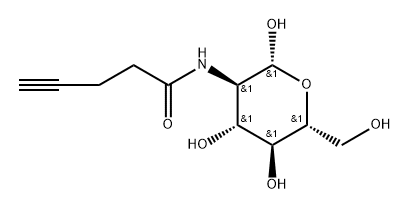 2-deoxy-2-[(1-oxo-4-pentyn-1-yl)amino]-beta-D-glucose Struktur