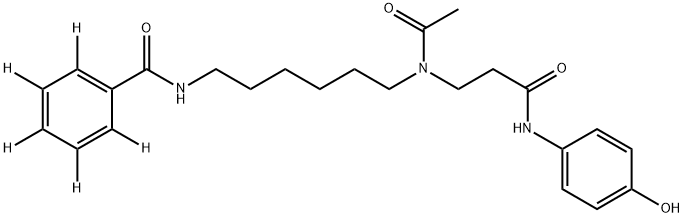 Benzamide-2,3,4,5,6-d5, N-[6-[acetyl[3-[(4-hydroxyphenyl)amino]-3-oxopropyl]amino]hexyl]- Struktur