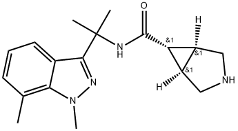 3-Azabicyclo[3.1.0]hexane-6-carboxamide, N-[1-(1,7-dimethyl-1H-indazol-3-yl)-1-methylethyl]-, (1α,5α,6α)- Struktur