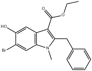 Ethyl 6-bromo-5-hydroxy-1-methyl-2-(phenylmethyl)-1H-indole-3-carboxylate Struktur