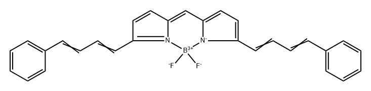 Boron, difluoro[2-[(1E,3E)-4-phenyl-1,3-butadien-1-yl]-5-[[5-[(1E,3E)-4-phenyl-1,3-butadien-1-yl]-2H-pyrrol-2-ylidene-κN]methyl]-1H-pyrrolato-κN]-, (T-4)- Struktur