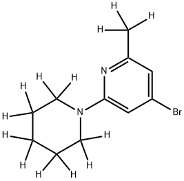 4-Bromo-(2-methyl-6-piperidino-d13)-pyridine Struktur