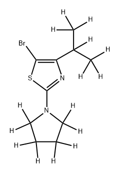 5-Bromo-[4-(iso-propyl)-2-pyrrolidino-d15]-thiazole Struktur