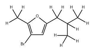 3-Bromo-[2-methyl-5-(iso-butyl)-d12]-furan Struktur