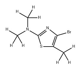 4-Bromo-(2-dimethylamino-5-methyl-d9)-thiazole Struktur