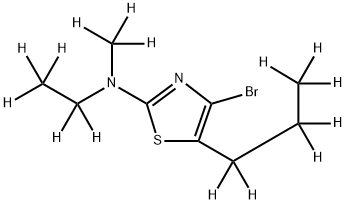 4-Bromo-[2-diethylamino-5-(n-propyl)-d15]-thiazole Struktur