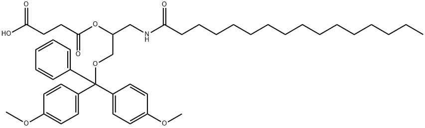 Butanedioic acid, 1-[1-[[bis(4-methoxyphenyl)phenylmethoxy]methyl]-2-[(1-oxohexadecyl)amino]ethyl] ester Struktur