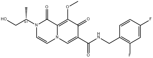 (S)-N-(2,4-difluorobenzyl)-2-(1-hydroxypropan-2-yl)-9-methoxy-1,8-dioxo-1,8-dihydro-2H-pyrido[1,2-a]pyrazine-7-carboxamide Struktur