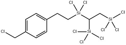 1-[2-[[1,2-Bis(trichlorosilyl)ethyl]dichlorosilyl]ethyl]-4-(chloromethyl)benzene Struktur