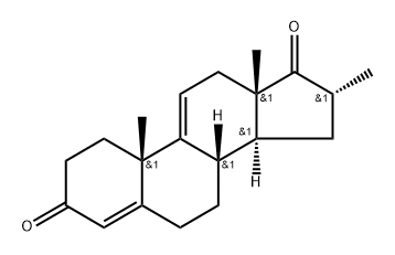 Androsta-4,9(11)-diene-3,17-dione, 16-methyl-, (16α)- Struktur