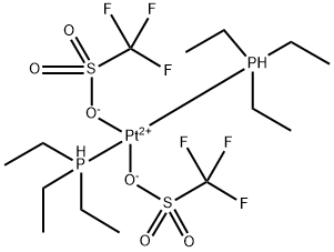 cis-[Pt(II)(PEt)3(trifluoromethane-sulfonate)2 Struktur