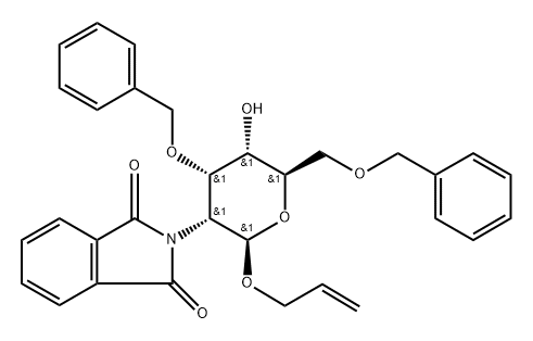 .beta.-D-Allopyranoside, 2-propenyl 2-deoxy-2-(1,3-dihydro-1,3-dioxo-2H-isoindol-2-yl)-3,6-bis-O-(phenylmethyl)- Struktur