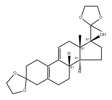 3,20-bis-ethylenedioxy-17β-hydroxy-19-norpregna-5(10),9(11)-diene Struktur