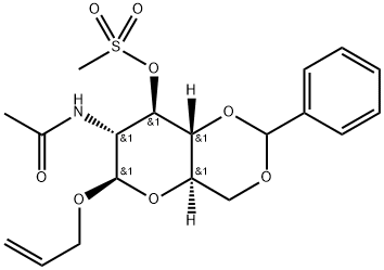 .beta.-D-Glucopyranoside, 2-propenyl 2-(acetylamino)-2-deoxy-4,6-O-(phenylmethylene)-, 3-methanesulfonate Struktur