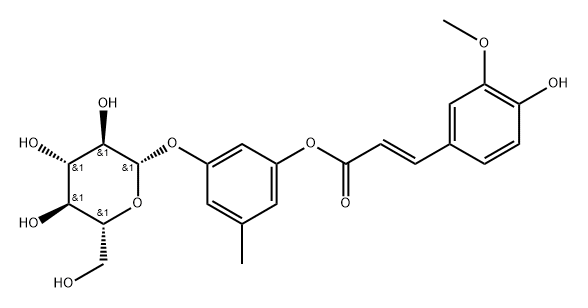 β-D-Glucopyranoside,3-[[(2E)-3-(4-hydroxy-3-methoxyphenyl)-1-oxo-2-propen-1-yl]oxy]-5-methylphenyl Struktur