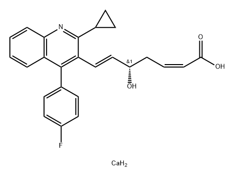 Monocalciumbis[(S,2Z,6E)-7-(2-cyclopropyl-4-(4-fluorophenyl)quinolin-3-yl)-5-hydroxyhepta-2,6-dienoate] Struktur