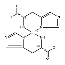 Zinc, bis(L-histidinato-κN,κN3)-, (T-4)- Struktur