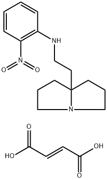 1H-Pyrrolizine-7a(5H)-ethanamine, tetrahydro-N-(2-nitrophenyl)-, (2E)-2-butenedioate (1:1) Struktur