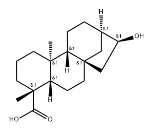 17-Norkauran-18-oic acid, 16-hydroxy-, (-)- (8CI) Struktur