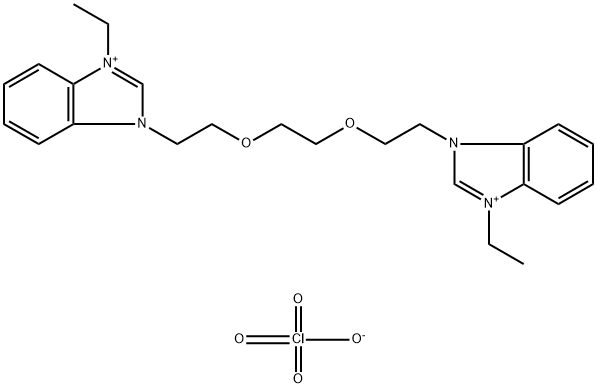 1H-Benzimidazolium, 1,1'-[1,2-ethanediylbis(oxy-2,1-ethanediyl)]bis[3-ethyl-, diperchlorate (9CI) Struktur