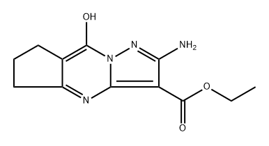 2-amino-3-carbethoxy-6,7-dihydro-8-hydroxy-5H-cyclopentapyrazolo[1,5-a]pyrimidine Struktur