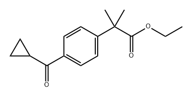 4-(Cyclopropylcarbonyl)-α,α-dimethyl-ethyl ester benzeneacetic acid Struktur