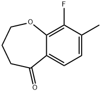 9-fluoro-8-methyl-3,4-dihydrobenzo[b]oxepin-5(2H)-one Struktur