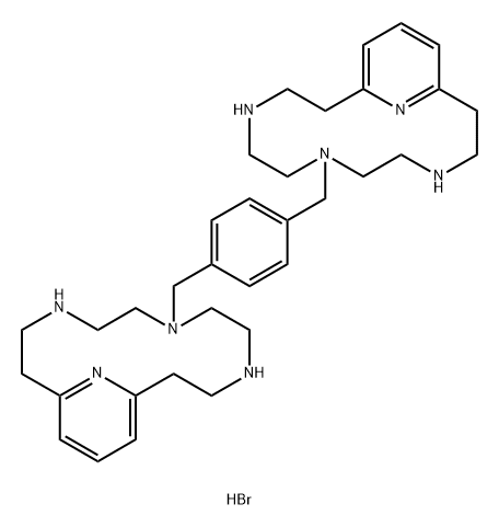 4,7,10,17-Tetraazabicyclo[11.3.1]heptadeca-1(17),13,15-triene, 7,7'-[1,4-phenylenebis(methylene)]bis-, octahydrobromide (9CI) Struktur