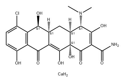 2-Naphthacenecarboxamide, 7-chloro-4-(dimethylamino)-1,4,4a,5,5a,6,11,12a-octahydro-3,6,10,12,12a-pentahydroxy-1,11-dioxo-, calcium salt (2:1), [4S-(4α,4aα,5aα,6β,12aα)]- (9CI) Struktur