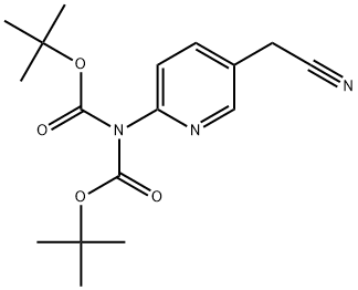 Imidodicarbonic acid, 2-[5-(cyanomethyl)-2-pyridinyl]-, 1,3-bis(1,1-dimethylethyl) ester Struktur