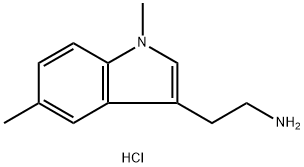 2-(1,5-dimethyl-1H-indol-3-yl)ethan-1-amine hydrochloride Struktur