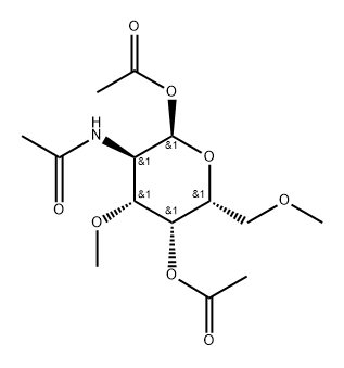 2-Acetylamino-3-O,6-O-dimethyl-2-deoxy-α-D-galactopyranose 1,4-diacetate Struktur