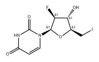 2,4(1H,3H)-PyriMidinedione, 1-(2,5-dideoxy-2-fluoro-5-iodo-b-D-arabinofuranosyl)- Struktur