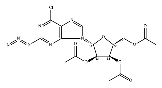 9H-Purine, 2-azido-6-chloro-9-(2,3,5-tri-O-acetyl-β-D-ribofuranosyl)- Struktur