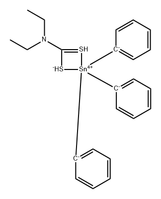 TRIPHENYLTINN,N-DIETHYLDITHIOCARBAMATE Struktur