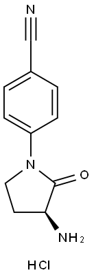 4-[(S)-3-AMINO-2-OXOPYRROLIDIN-1-YL)BENZONITRILE HYDROCHLORIDE Struktur