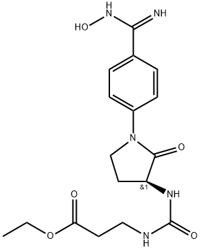 ETHYL 3-(3-{(S)-1-[4-(N''2-HYDROXYAMIDINO)PHENYL]-2-OXOPYRROLIDIN-3-YL}UREIDO)PROPIONATE Struktur