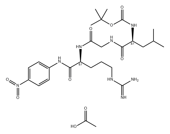 L-Argininamide, N-[(1,1-dimethylethoxy)carbonyl]-L-leucylglycyl-N-(4-nitrophenyl)-, monoacetate (9CI) Struktur