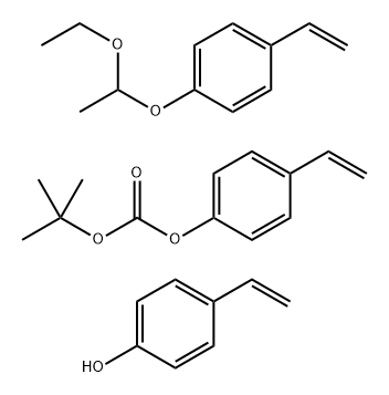 Carbonic acid 1,1-dimethylethyl 4-ethenylphenyl ester polymer with 1-ethenyl-4-(1-ethoxyethoxy)benzene and 4-ethenylphenyl Struktur