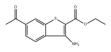 ethyl 6-acetyl-3-aminobenzo[b]thiophene-2-carboxylate Struktur