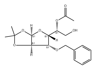 α-D-Glucofuranose, 1,2-O-(1-Methylethylidene)-3-O-(phenylMethyl)-, 5-acetate Struktur