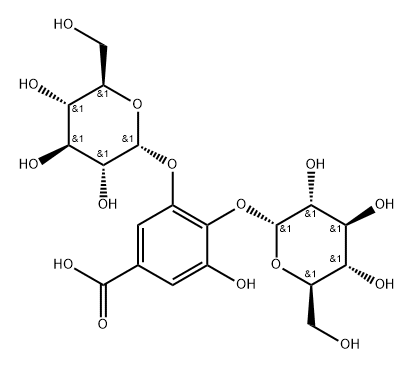 Benzoic acid, 3,4-bis(α-D-glucopyranosyloxy)-5-hydroxy- Struktur