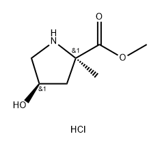 D-Proline, 4-hydroxy-2-methyl-, methyl ester, hydrochloride (1:1), (4R)- Struktur