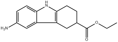 ethyl 6-amino-2,3,4,9-tetrahydro-1H-carbazole-3-carboxylate Struktur