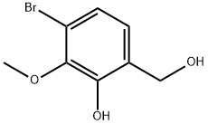 3-bromo-6-(hydroxymethyl)-2-methoxyphenol Struktur