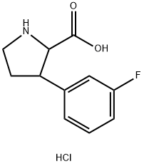 3-(3-fluorophenyl)pyrrolidine-2-carboxylic acid hydrochloride, Mixture of diastereomers Struktur